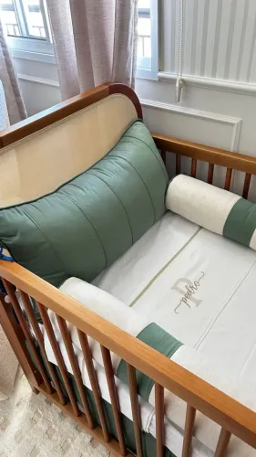 kit berço verde 6 peças