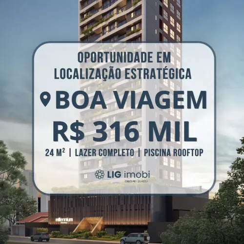 Oportunidade em Boa Viagem | Apartamento de 24m² com localização estratégica e lazer de re