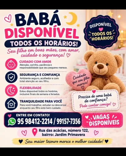 Babás disponível todos os turnos