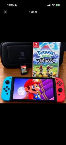 Nintendo Switch OLED + 2 Jogos Físicos | Zelda + Pokémon Legends