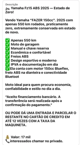 Moto FZ15 ABS 2025