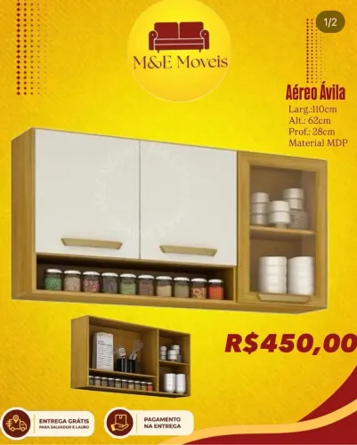 Armário de cozinha aéreo com entrega gratuita