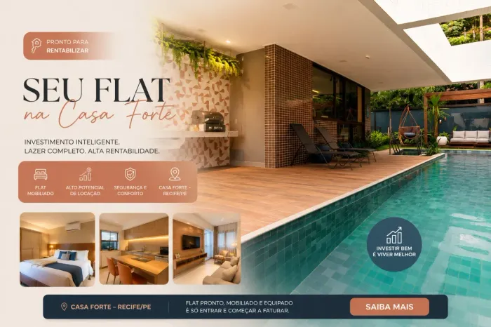 OPORTUNIDADE ÚNICA: FLAT PARA INVESTIR EM CASA FORTE
