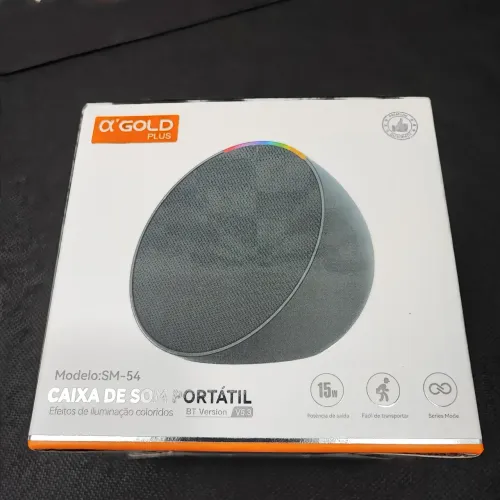 Caixa de som sem fio bluetooth 15W com led RGB