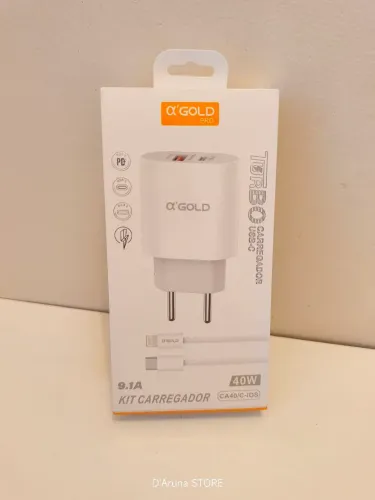 Kit carregador turbo 40W tipo C para IOS iPhone Lightning 