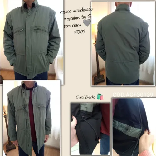 Casaco masculino acolchoado
