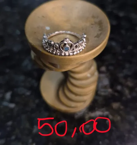 Anel prata coroa pandora