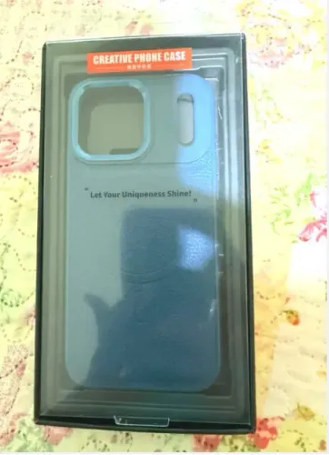 Capa para iPhone 17 Pro Max - Couro Ecológico com Anel Magnético (Azul)