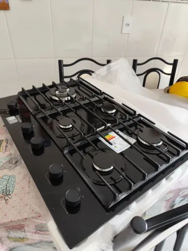 Cooktop Mueller MCG5BM nunca usado, 5 Bocas, Mesa de Vidro, Tripla Chama 