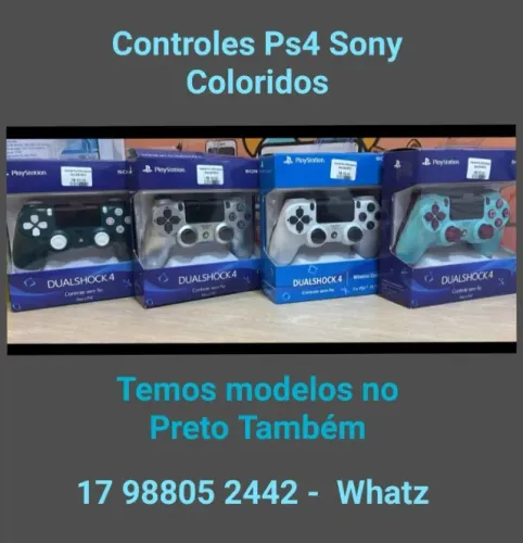 Controle Ps4 , sem Fio , Coloridos Sony em Rio Preto.