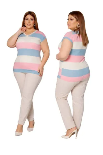  Blusa T-shirt Feminina Plus Size 