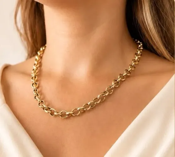 Colar Elo Português em Ouro 18k 750