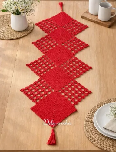 Trilho mesa crochê 