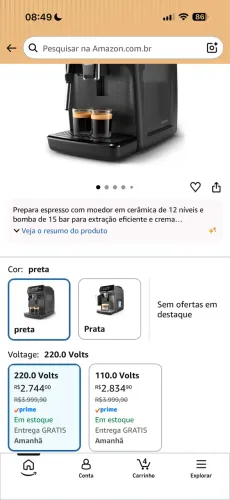 Maquina de café Cafeteira Philips Walita Superautomática Série 1200, 220V Lacrada 