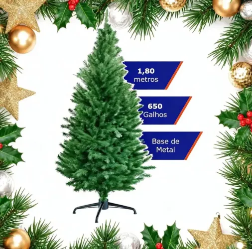 Árvore de Natal 1.80m 650 galhos verde