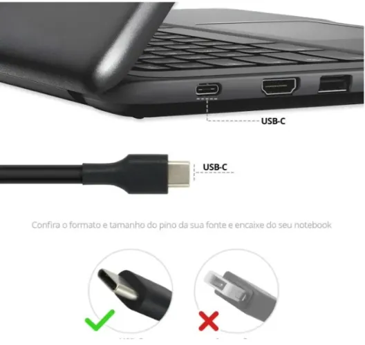 CARREGADOR DE NOTEBOOK USB-C