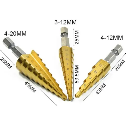 Kit de 3 peças de brocas