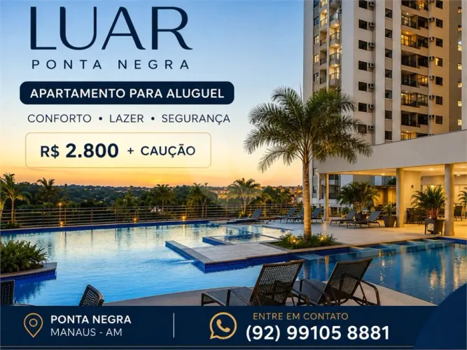 Apartamento com 3 quartos para locação em Ponta negra - AM