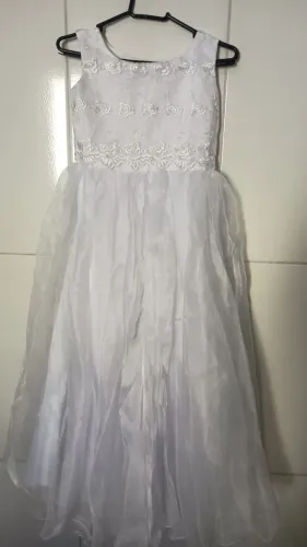 Vestido infantil festa branco ( daminha, primeira comunhão, batizado, etc)