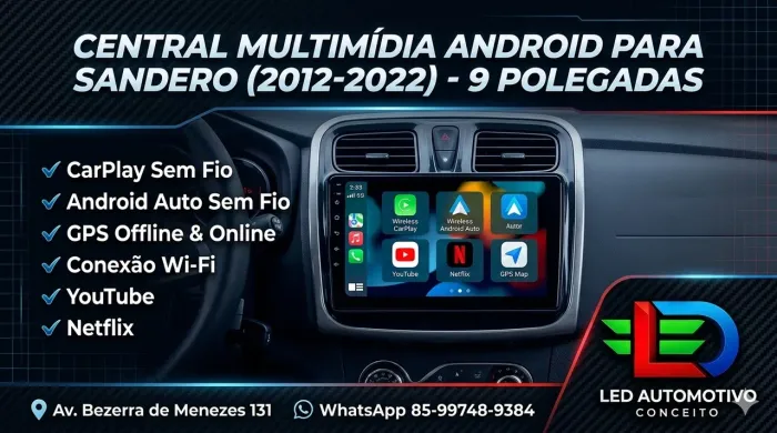 Central Multimídia Android 9 Polegadas Sandero 