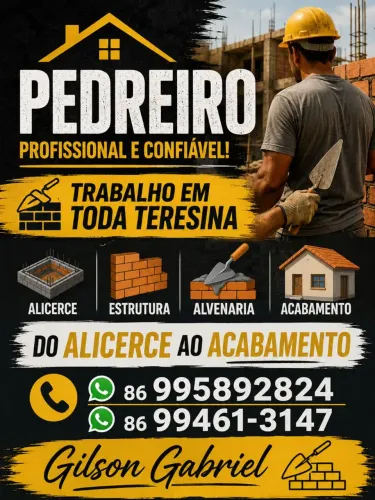 Pedreiro disponível 