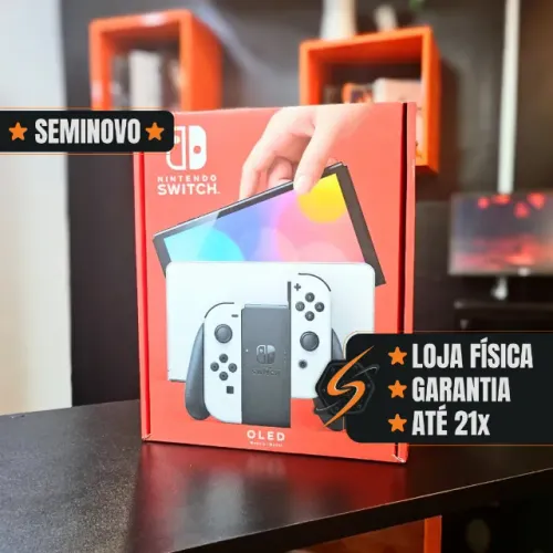 Nintendo Switch OLED DESBLOQUEADO (seminovo)