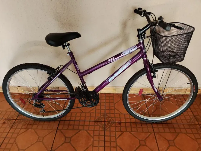 Bicicleta Cairu Bella Aro 26 Feminina Semi Nova + Acessórios