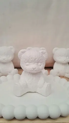 Lembrancinha Ursinho Branco para Chá Revelação/Chá de Bebê/Maternidade/Aniversário 