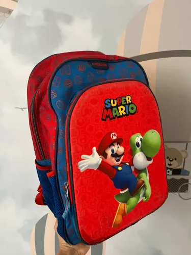 Kit mochila escolar super mario lancheira e estojo