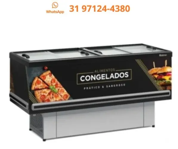 Ilha de Congelados 2m Gelopar Vidro Reto