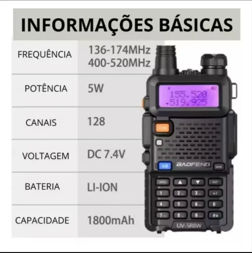 Rádio comunicador Dual Band