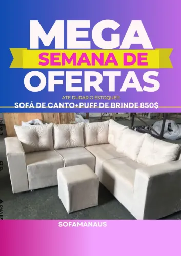 Sofá de canto+puff 1