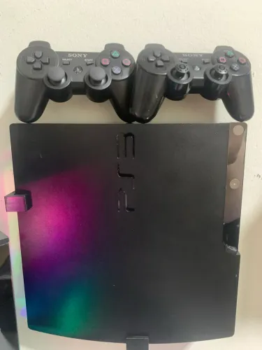 PlayStation 3 Slim + 2 Controles + 10 Jogos Originais - Leia Descrição