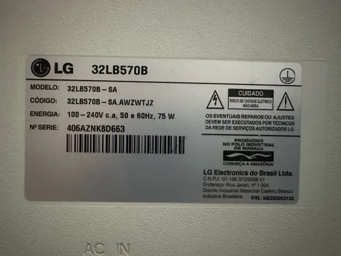 Vendo Smart TV LG 32lb570b usada