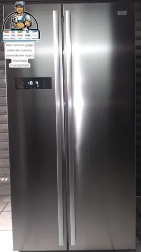 Geladeira  side by side midea inox 