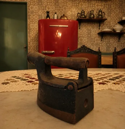 Mine Ferro de Passar Antigo Carvão 