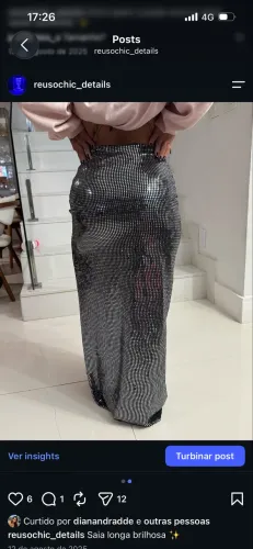 Saia Brilhosa Longa