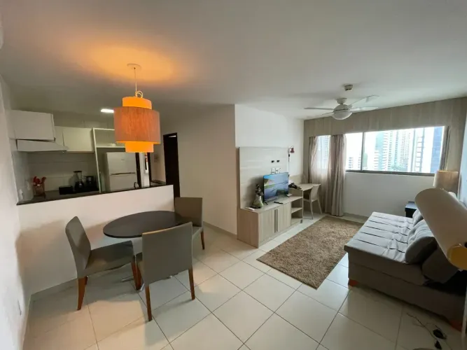 Flat de 2 quartos disponível para locação em excelente empreendimento no Beach Class Conve