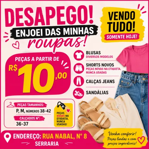 Desapego de muitas roupas femininas e masculinas de marca