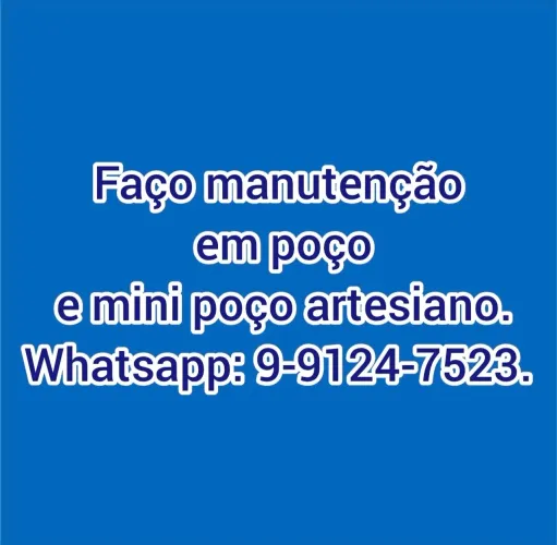 Faço manutenção em poço e mini poço artesiano.