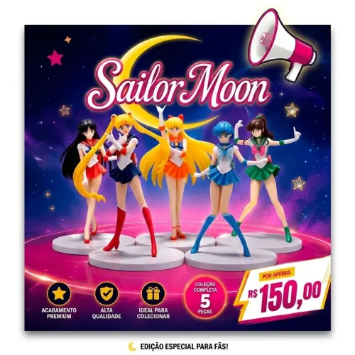 5 Sailor Moon - Coleção Completa - Produto Novo e Lacrado