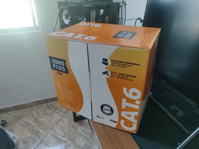 Caixa fechada cabo CAT6 sohoplus 305 metros nova/cabo rede internet 