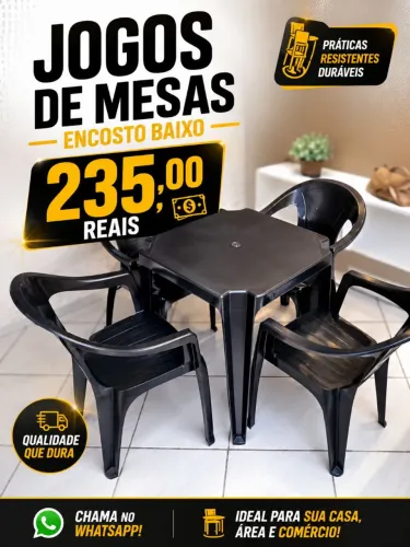 JOGOS DE MESAS ENCOSTO BAIXO