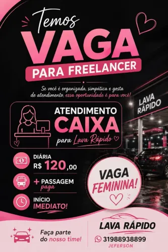 Vaga feminina  free-lancer 