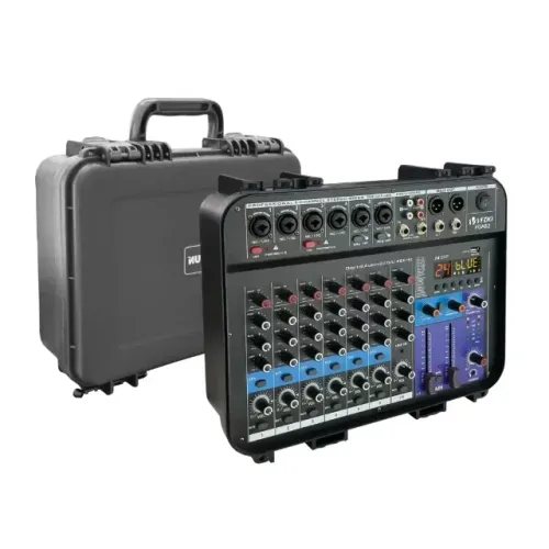 VEDO Mesa De Som Amplificada 8 Canais Console Mistura com Efeitos/Bluetooth/EQ Phantom