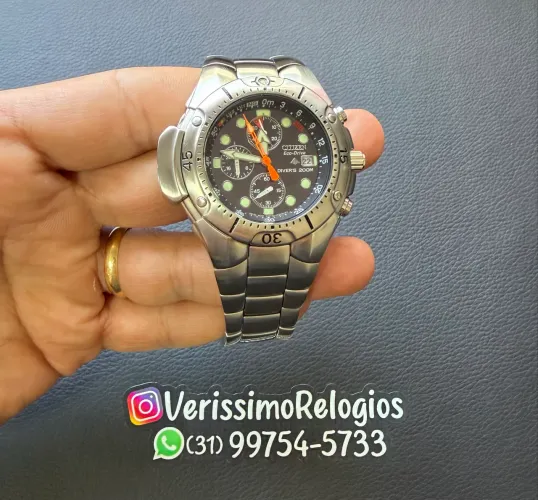 Relógio Citizen 6 Ponteiros BJ 2040 Pulseira Aço Muito Novo