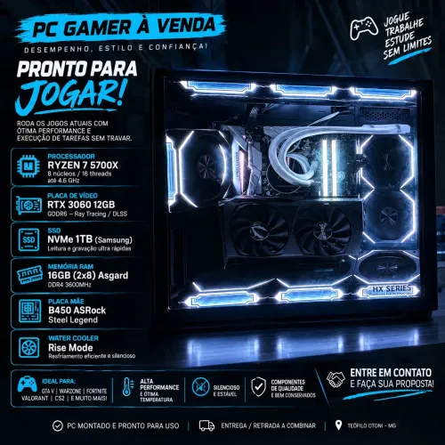 ? PC GAMER RYZEN 7 5700X + RTX 3060 12GB | 16GB RAM | SSD 1TB ?
