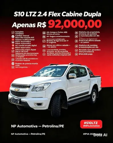 Chevrolet S10 Pick-up LT 2.4 F.power 4X2 CD 2014