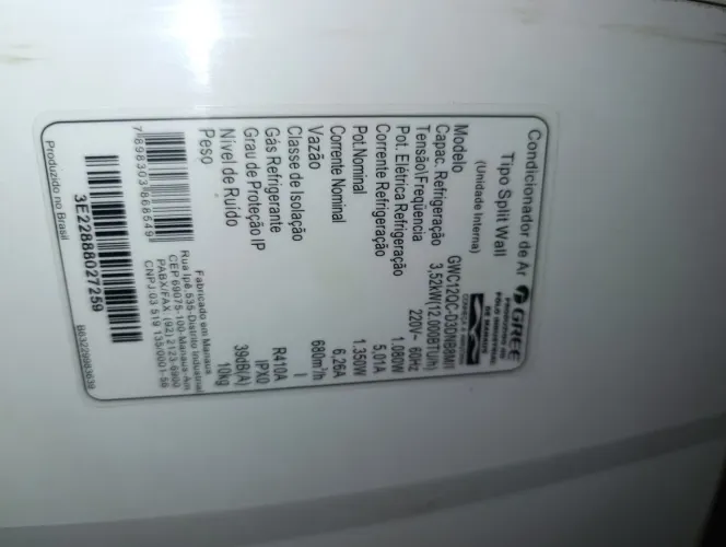 Ar condicionado Gree 12000 BTUs inverter 