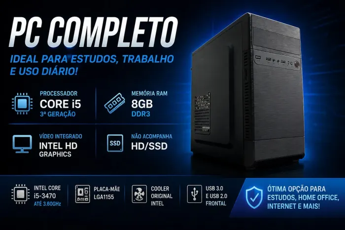 PC Completo Intel Core i5 3470 | 8GB RAM DDR3